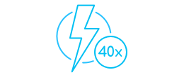 up to 40x faster speeds