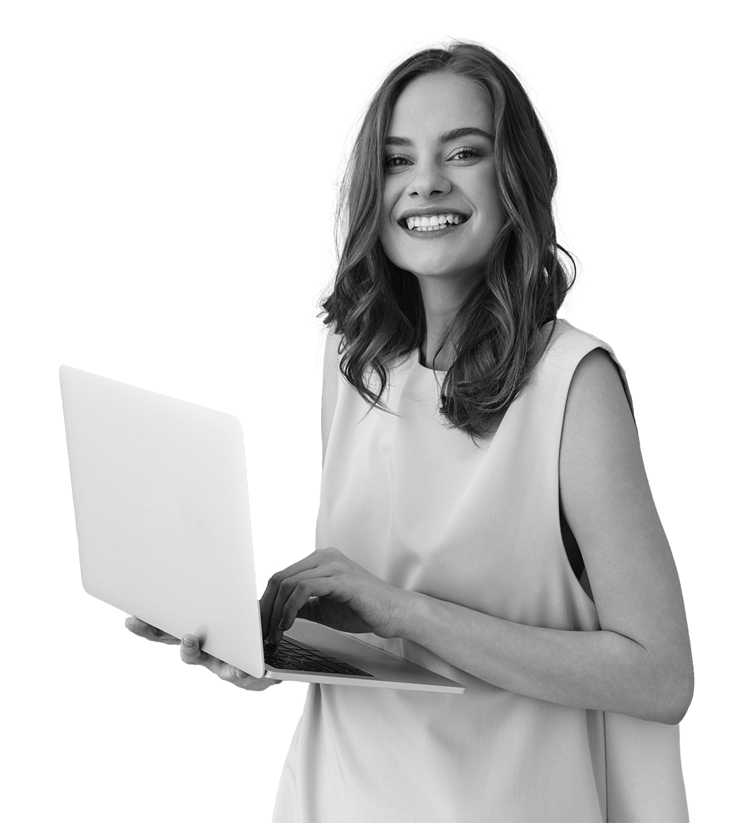 Woman Holding Laptop